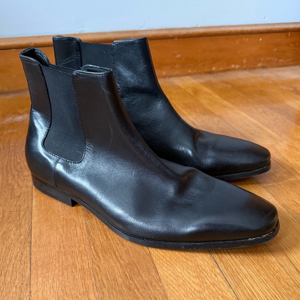 Express Black Leather Men's Chelsea Boots
